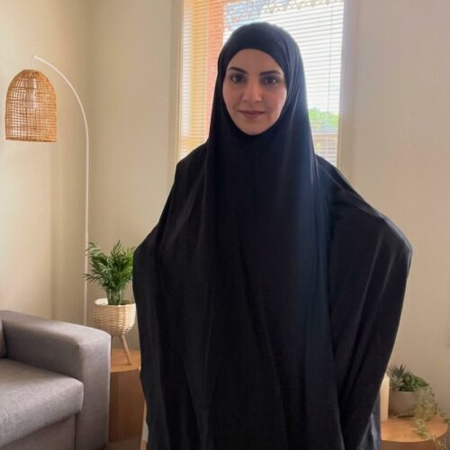 Ultra Lightweight Jersey Sleeveless Custom Fit Muslim Prayer Clothes Black Jilbabs